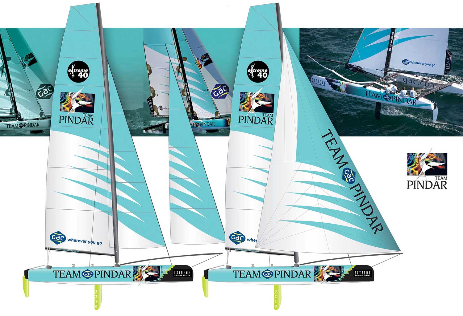 Extreme 40 yacht livery design by Acuity One for GAC Pindar